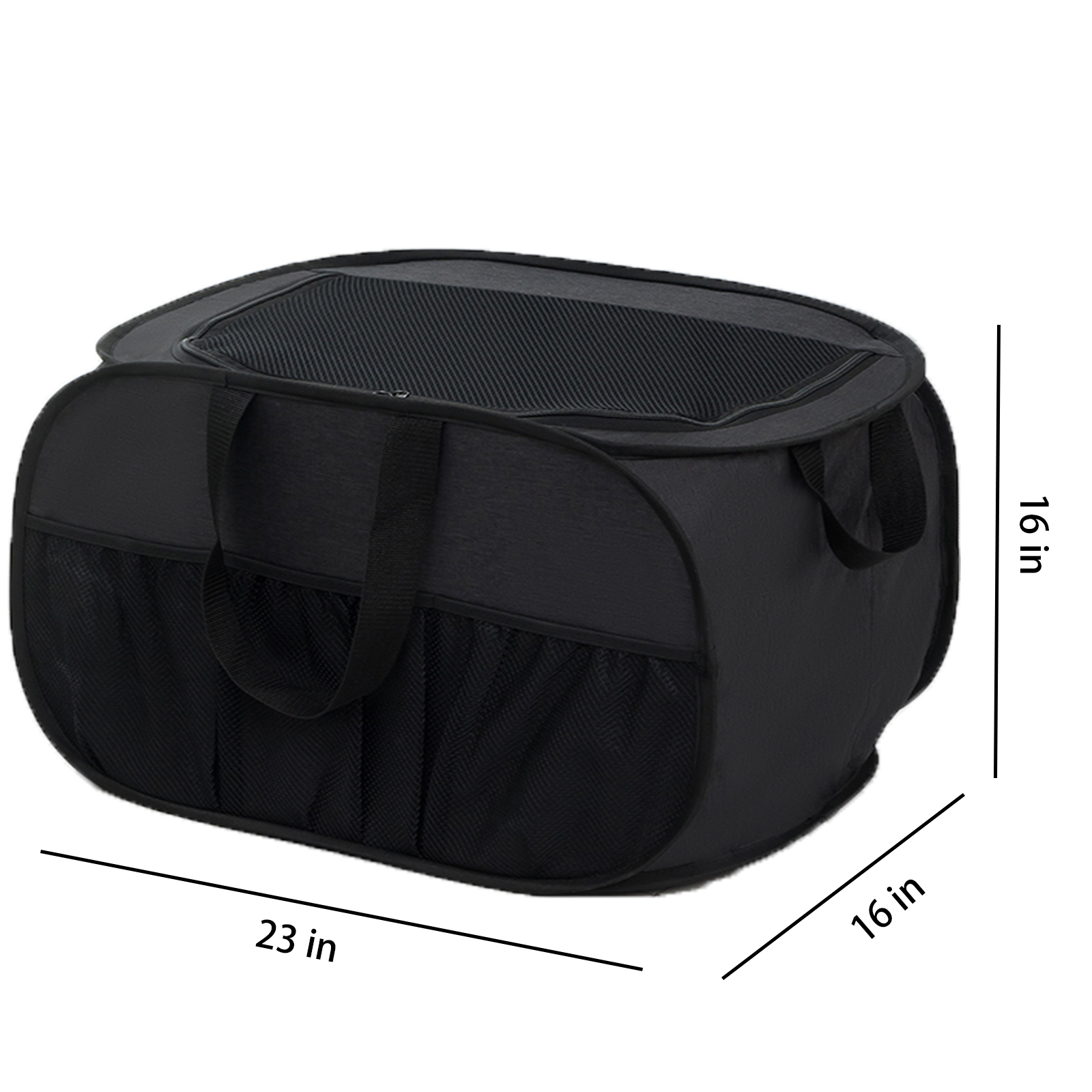 AFPANQZ Pop-Up Laundry Hamper With Cat Eyes Design - Foldable Mesh Laundry Basket With Side Pocket, 61L Large Capacity